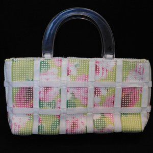 Alma Tonutti handbag pink green Spring Summer  1980's Vintage EUC